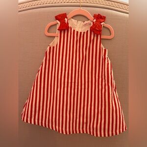 Red and White Striped Sleeveless Dress